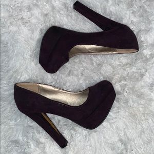 Deep Purple Round Toe Pumps